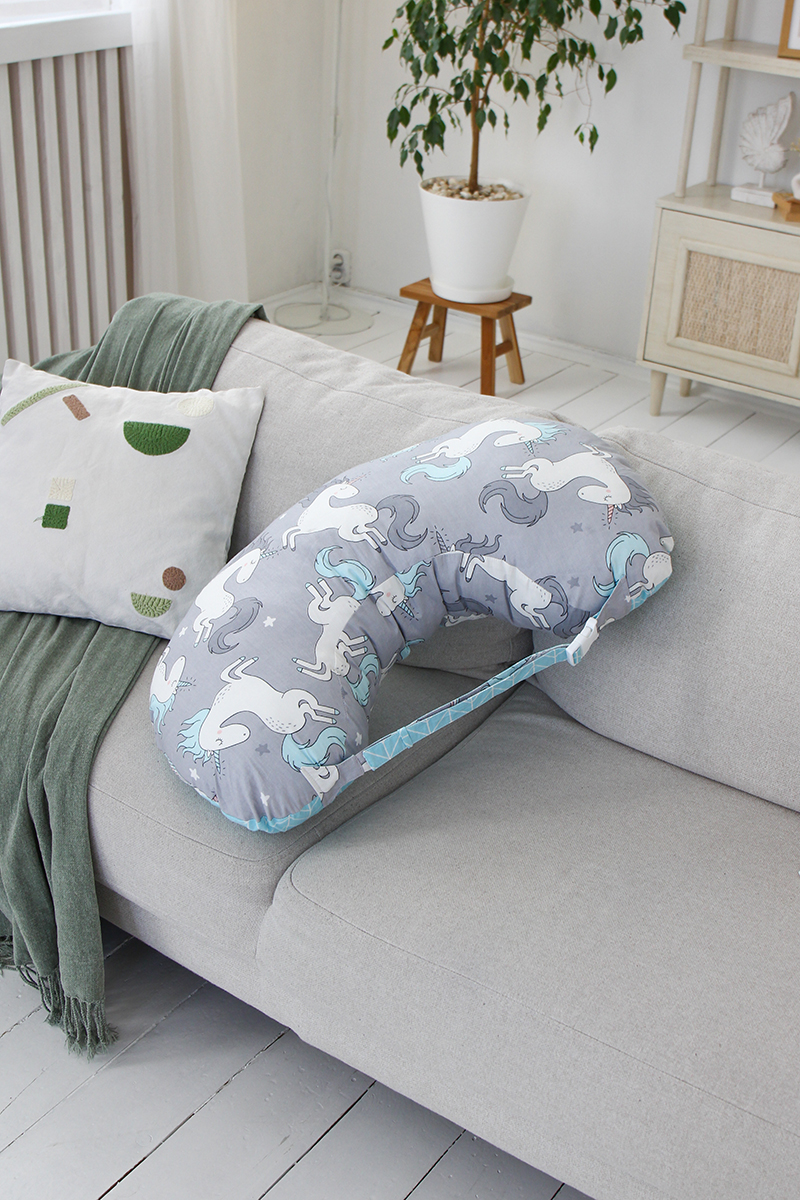 Подушка для годування,єдинороги блакитна грива Подушка для годування,єдинороги блакитна грива